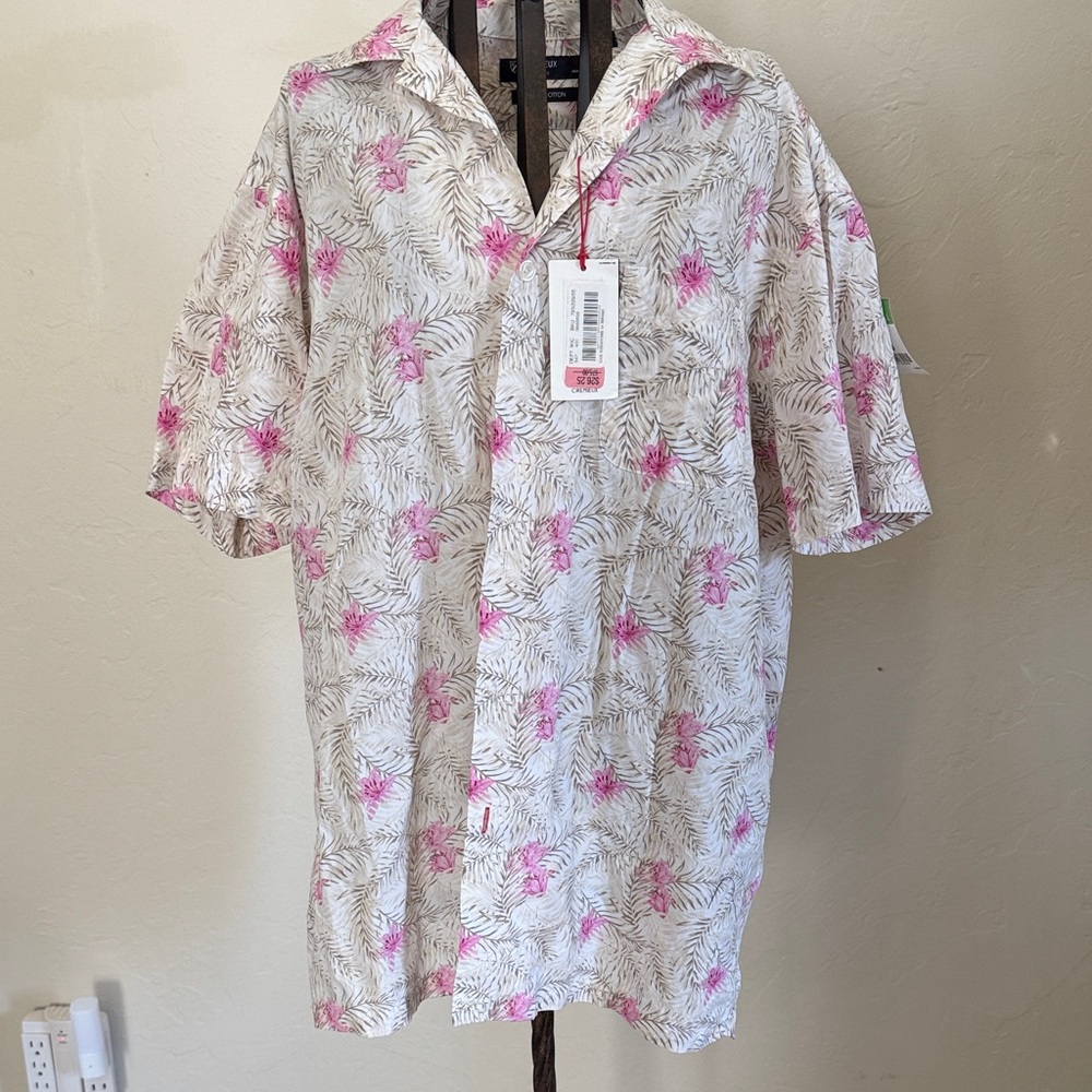 Daniel Cremieux Pink and Cream Floral Shirt